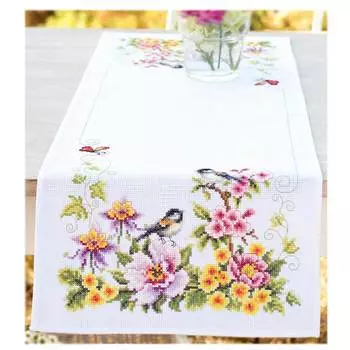 PN-0021680 Набор для вышивания скатерти Vervaco 'Весеннее настроение' 32*84см