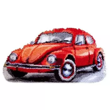 PN-0147487 Коврик (ковровая техника) Vervaco 'Фольксваген красный жук' 40x40см