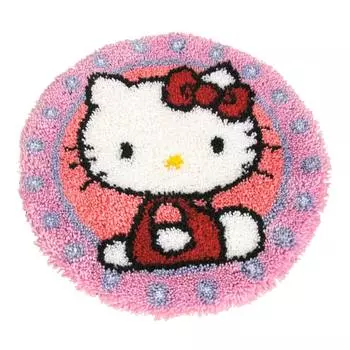 PN-0147570 Набор для вышивания коврик фигурный диаметр Vervaco 'Hello Kitty' 55*55см