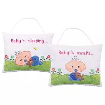 PN-0149905 Набор для вышивания Vervaco 'Малыш спит-малыш проснулся' 18*14см