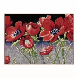 PN-0168609 Набор для вышивания Lanarte 'Анемоны на черном' 28*22 см