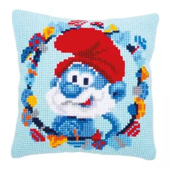 PN-0185214 Подушка Vervaco 'Смурфики. Папа Смурф' 40х40см