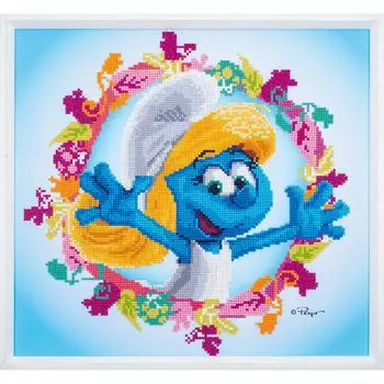 PN-0185220 Алмазная мозаика Vervaco 'Смурфики. Смурфетта' 43x40см