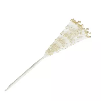 Побеги с жемчужинками, 36 веточек*6 бусинок, 1 букетик SCB (23303802 кремовый)