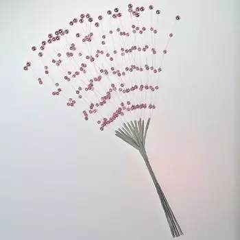 Побеги с жемчужинками, 36 веточек*6 бусинок, 1 букетик SCB (23303803 розовый)