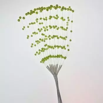 Побеги с жемчужинками, 36 веточек*6 бусинок, 1 букетик SCB (23303805 зеленый)