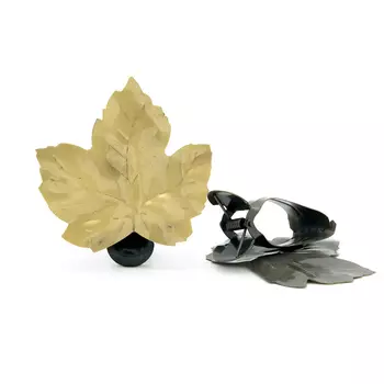 Подхват для штор металлический (ракушка, солнце, листок) (листок/бронза)