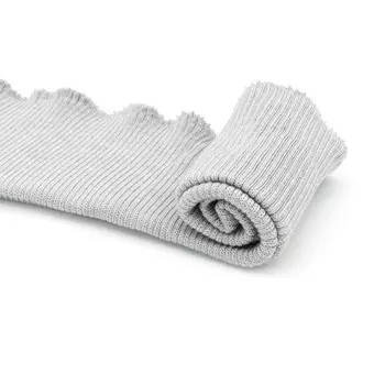 Подвяз трикотажный плотный (30% шерсть, 70% акрил), 2*2, 42см*10см (890 серебро)