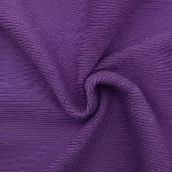 Полотно трикотажное тонкое (100% акрил), 2*2, шир. 40см (В-89 т.фиалка)