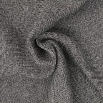 Полотно трикотажное плотное (30% шерсть, 70% акрил), 2*2, шир. 40см (161/м св.маренго)