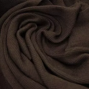 Полотно трикотажное тонкое (30% шерсть, 70% акрил), 2*2, шир. 40см (729 коричневый)