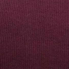 Полотно трикотажное тонкое (30% шерсть, 70% акрил), 2*2, шир. 40см (347/7 бургундский)
