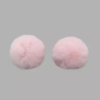 Помпон из искусственного меха (кролик), d-8см, 2шт/упак (I св.розовый)