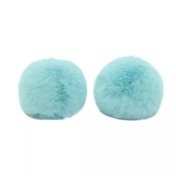 Помпон из искусственного меха (кролик), d-8см, 2шт/упак (C св.бирюза)