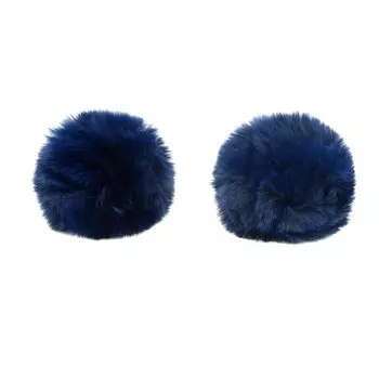 Помпон из искусственного меха (кролик), d-8см, 2шт/упак (J т.синий)