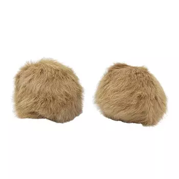 Помпон из натурального меха (кролик), d-10см, 2шт/упак (F т.бежевый)