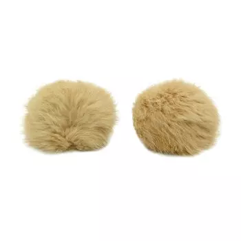 Помпон из натурального меха (кролик), d-8см, 2шт/упак (C св.бежевый)