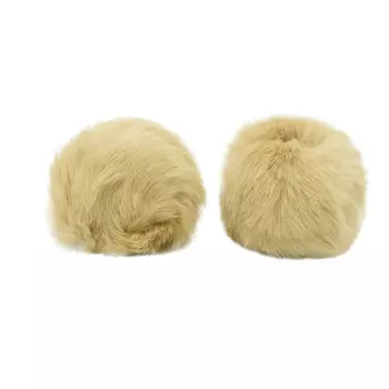 Помпон из натурального меха (кролик), d-10см, 2шт/упак (C св.бежевый)