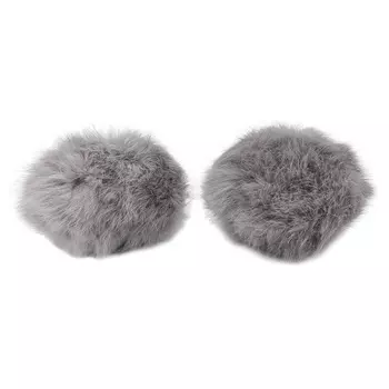 Помпон из натурального меха (кролик), d-10см, 2шт/упак (I серый)