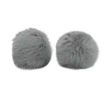 Помпон из натурального меха (кролик), d-10см, 2шт/упак (D св.серый)