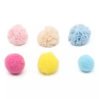 Помпоны для творчества 'Ассорти', 6 цветов, 15 мм, 20 мм, 40 шт