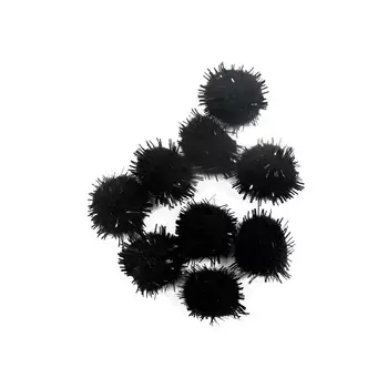 Помпоны с люрексом, 13мм, 25шт/упак, Astra&amp;Craft (27 черный)