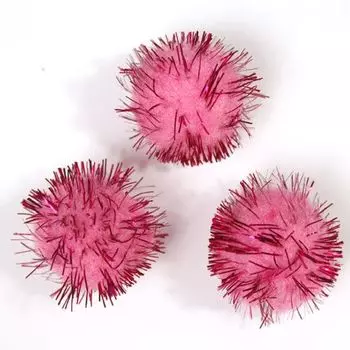 Помпоны с люрексом, 18 мм, упак./25 шт., 'Астра' (2 розовый)
