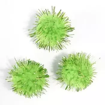 Помпоны с люрексом, 25 мм, упак./25 шт., 'Астра' (9 св зеленый)