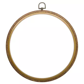 Пяльцы-рамка пласт. под дерево, круг, 25 см