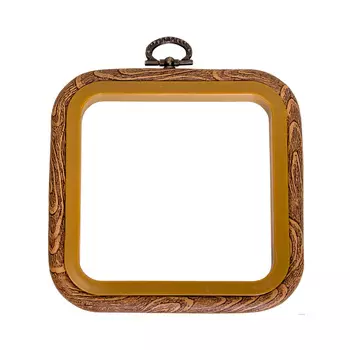 Пяльцы-рамка пласт. под дерево, квадрат, 10*10 см