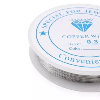 Проволока D 0,3мм *50м ,уп. 10шт (ТВ.ПР.0,3.01.серебро)