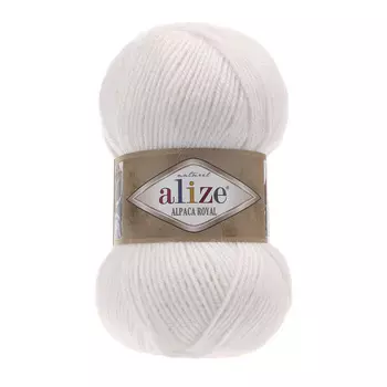 Пряжа ALIZE 'Alpaca royal' 100г 250м (55 % акрил - 30 % альпака -15 % шерсть) (55 белый)
