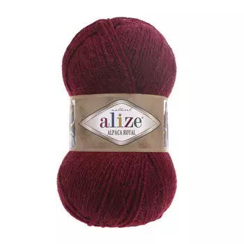 Пряжа ALIZE 'Alpaca royal' 100г 250м (55 % акрил - 30 % альпака -15 % шерсть) (57 бордовый)