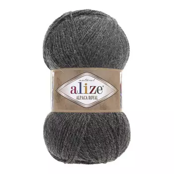 Пряжа ALIZE 'Alpaca royal' 100г 250м (55 % акрил - 30 % альпака -15 % шерсть) (182 темно-серый меланж)
