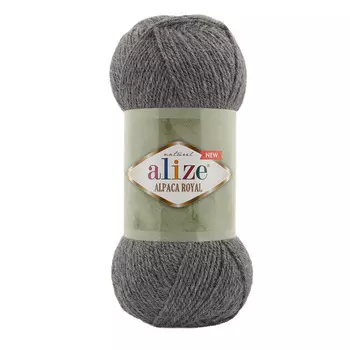 Пряжа ALIZE 'Alpaca Royal NEW' 100гр. 250м (55% акрил, 15% альпака, 30% шерсть) (196 темно-серый меланж)