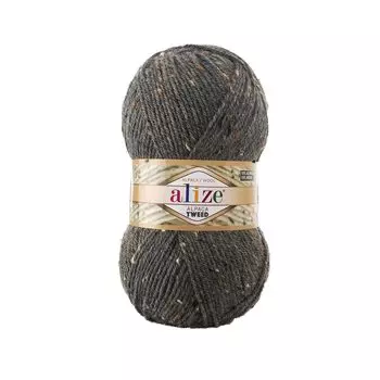 Пряжа Alize 'Alpaca Tweed' 100гр. 250м. (15% шерсть, 15% альпака, 5% вискоза, 65% акрил) (196 серый меланж)