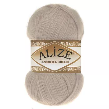 Пряжа ALIZE 'Angora Gold' 100гр. 550м (80%акр, 20%шерсть) ТУ (506 молочно-бежевый)