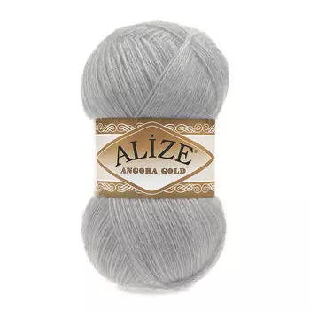 Пряжа ALIZE 'Angora Gold' 100гр. 550м (80%акр, 20%шерсть) ТУ (21 светло-серый)
