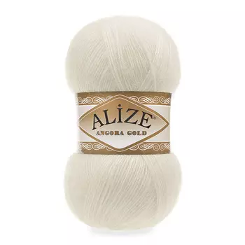 Пряжа ALIZE 'Angora Gold' 100гр. 550м (80%акр, 20%шерсть) ТУ (01 кремовый)