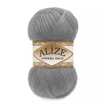 Пряжа ALIZE 'Angora Gold' 100гр. 550м (80%акр, 20%шерсть) ТУ (402 серое небо)
