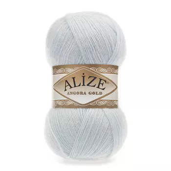 Пряжа ALIZE 'Angora Gold' 100гр. 550м (80%акр, 20%шерсть) ТУ (514 голубой лед)