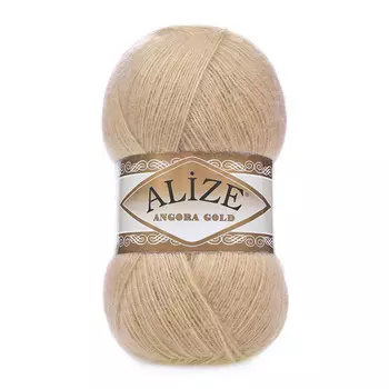 Пряжа ALIZE 'Angora Gold' 100гр. 550м (80%акр, 20%шерсть) ТУ (95 светло-бежевый)