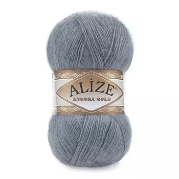 Пряжа ALIZE 'Angora Gold' 100гр. 550м (80%акр, 20%шерсть) ТУ (87 серый)