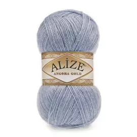 Пряжа ALIZE 'Angora Gold' 100гр. 550м (80%акр, 20%шерсть) ТУ (221 светлый джинс меланж)