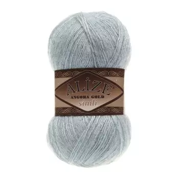 Пряжа Alize 'Angora Gold Simli' 100гр. 500м. (20% шерсть, 5% металлик, 75% акрил) (114 мята)
