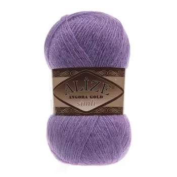 Пряжа Alize 'Angora Gold Simli' 100гр. 500м. (20% шерсть, 5% металлик, 75% акрил) (206 аметист)