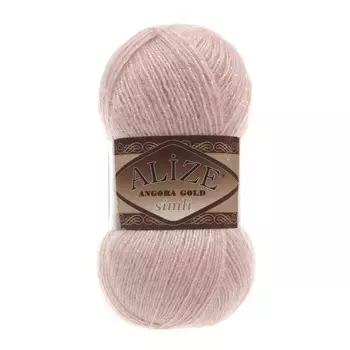 Пряжа Alize 'Angora Gold Simli' 100гр. 500м. (20% шерсть, 5% металлик, 75% акрил) (161 бл.розовый)