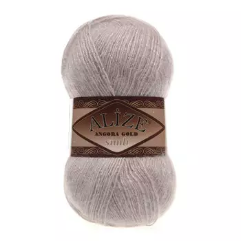 Пряжа Alize 'Angora Gold Simli' 100гр. 500м. (20% шерсть, 5% металлик, 75% акрил) (652 пепельный)