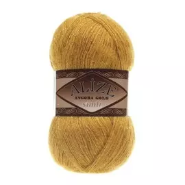Пряжа Alize 'Angora Gold Simli' 100гр. 500м. (20% шерсть, 5% металлик, 75% акрил) (02 шафран)