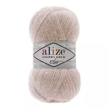 Пряжа ALIZE 'Angora Gold Star' 100гр., 410м. (17%шерсть, 11%п/э, 67% акрил, 5% паетки) ТУ (161 пудровый)